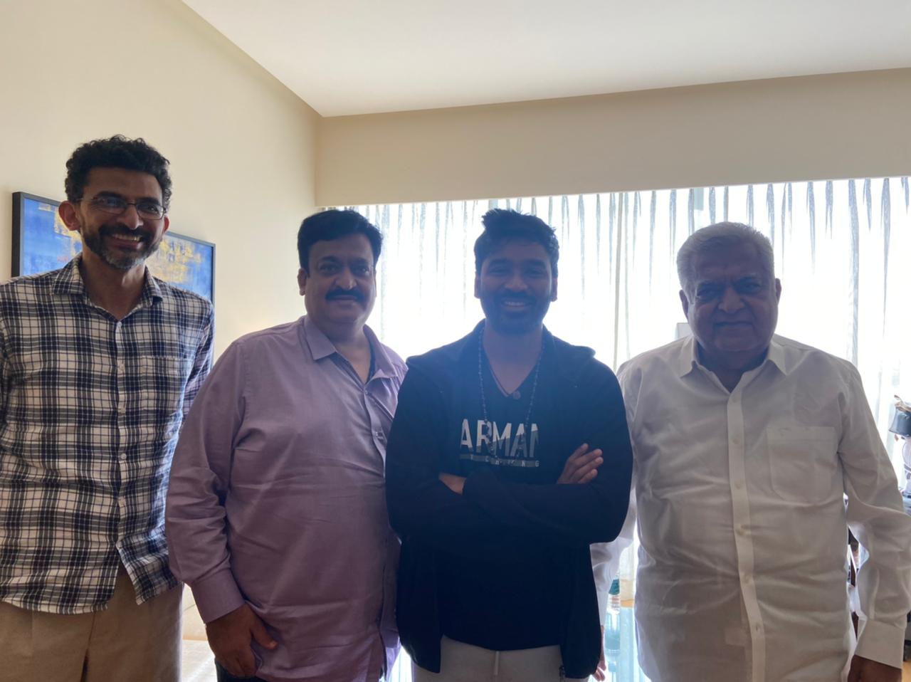 Dhanush meets Shekhar Kammula and the producers of #D43 in Hyderabad