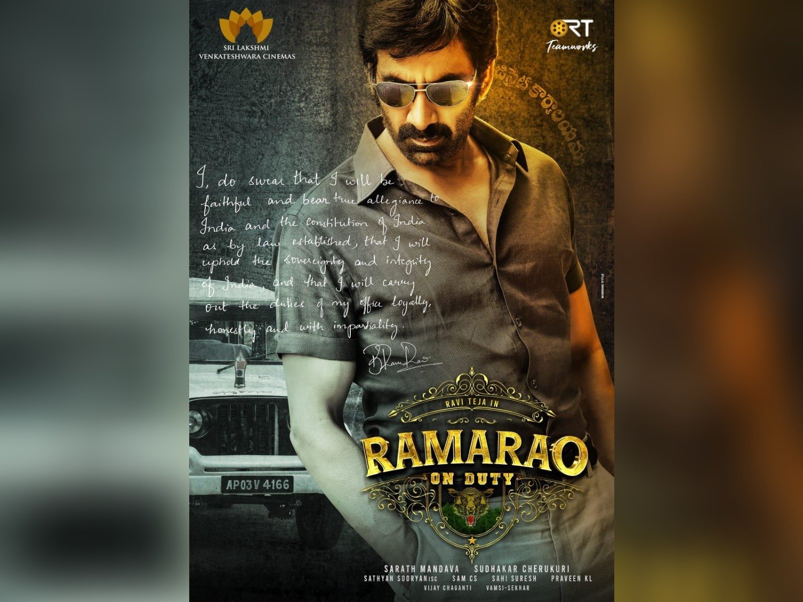 Ravi Teja's First look In Ramarao On Duty