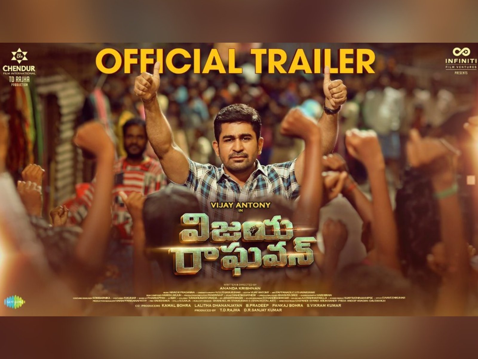 Vijay Antony’s Vijaya Raghavan Movie Trailer released