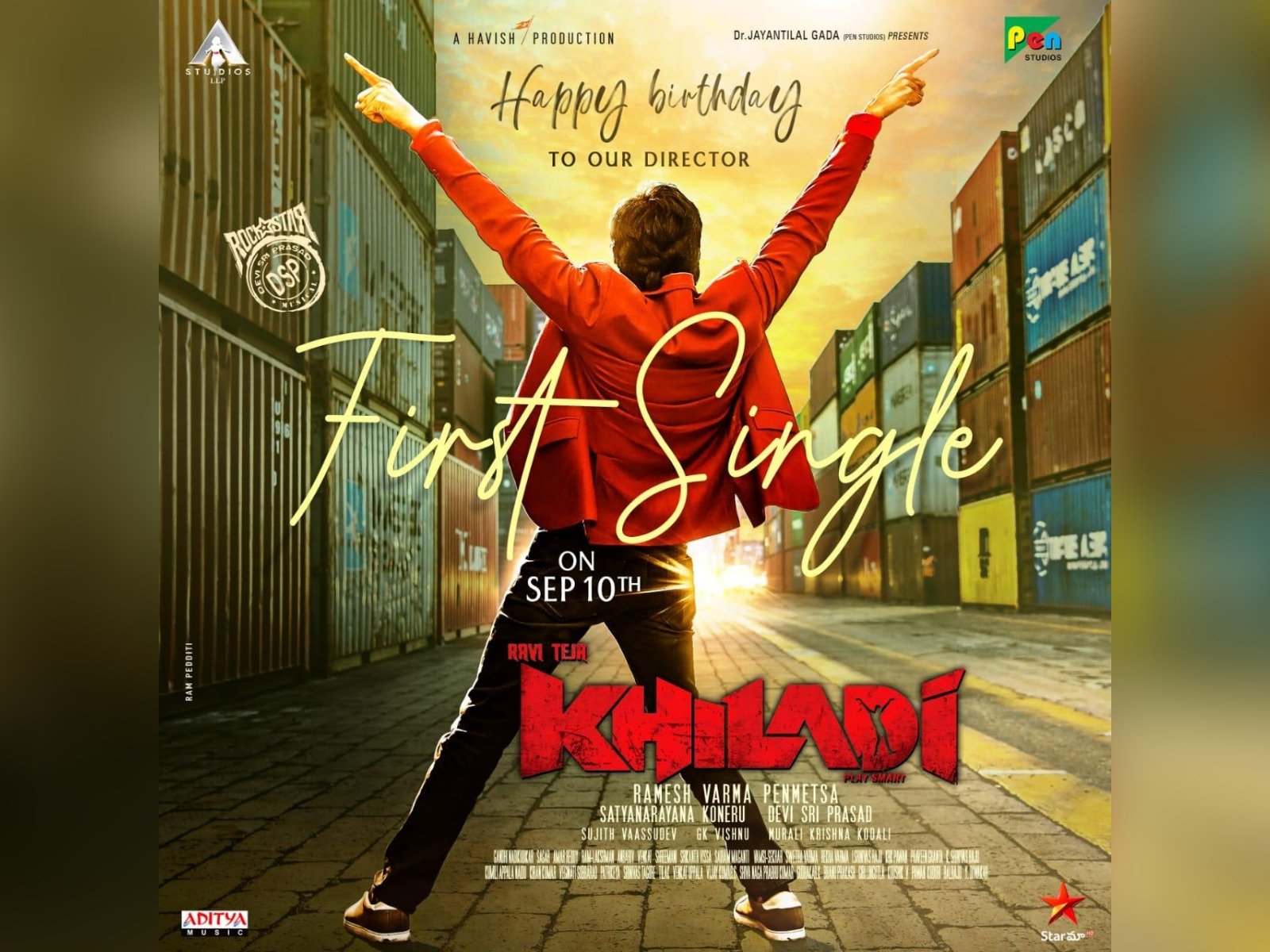 Mass Maharaja Ravi Teja’s Khiladi First Single Announcement
