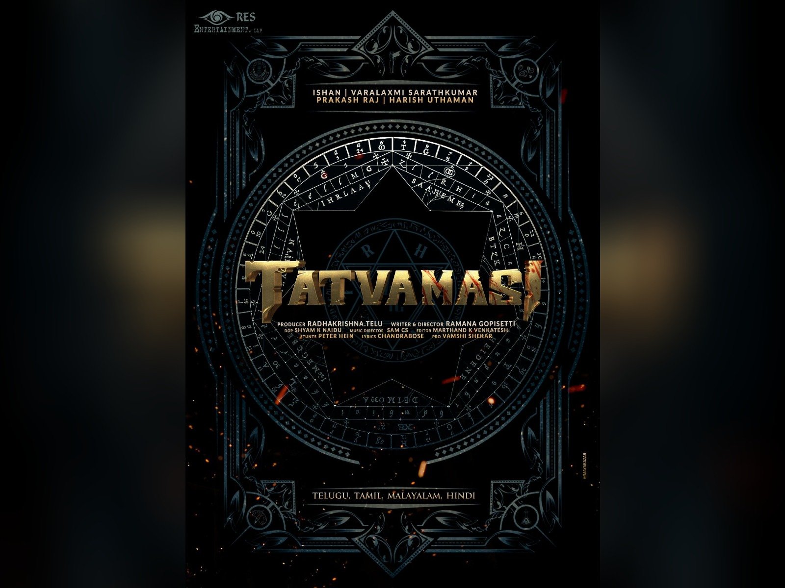 Ishan, Varalaxmi Sharathkumar, Ramana Gopisetti, RES Entertainment LLP’s Pan India Film Tatvamasi Concept Poster Out