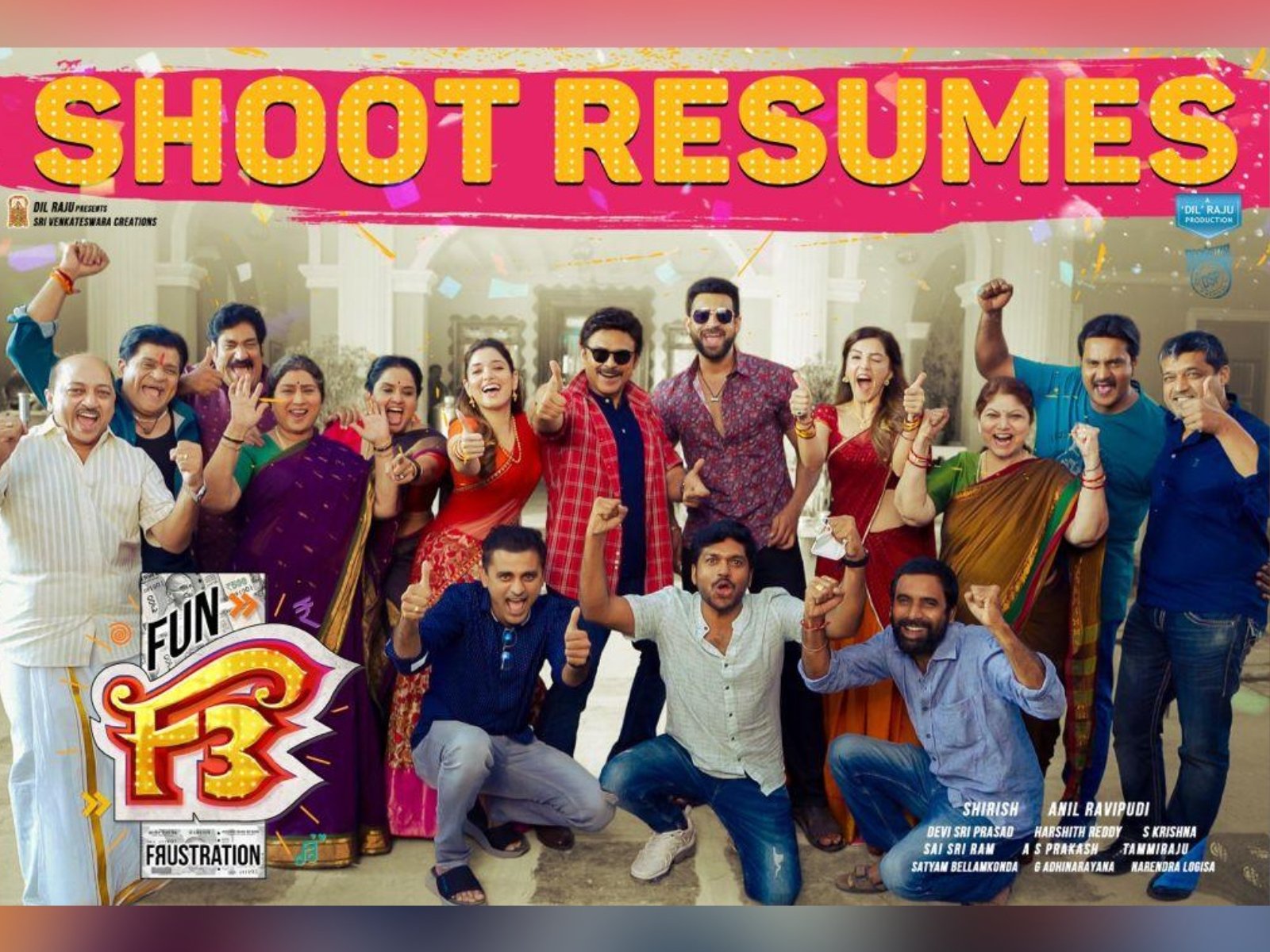 F3 Shooting Resumes In Hyderabad