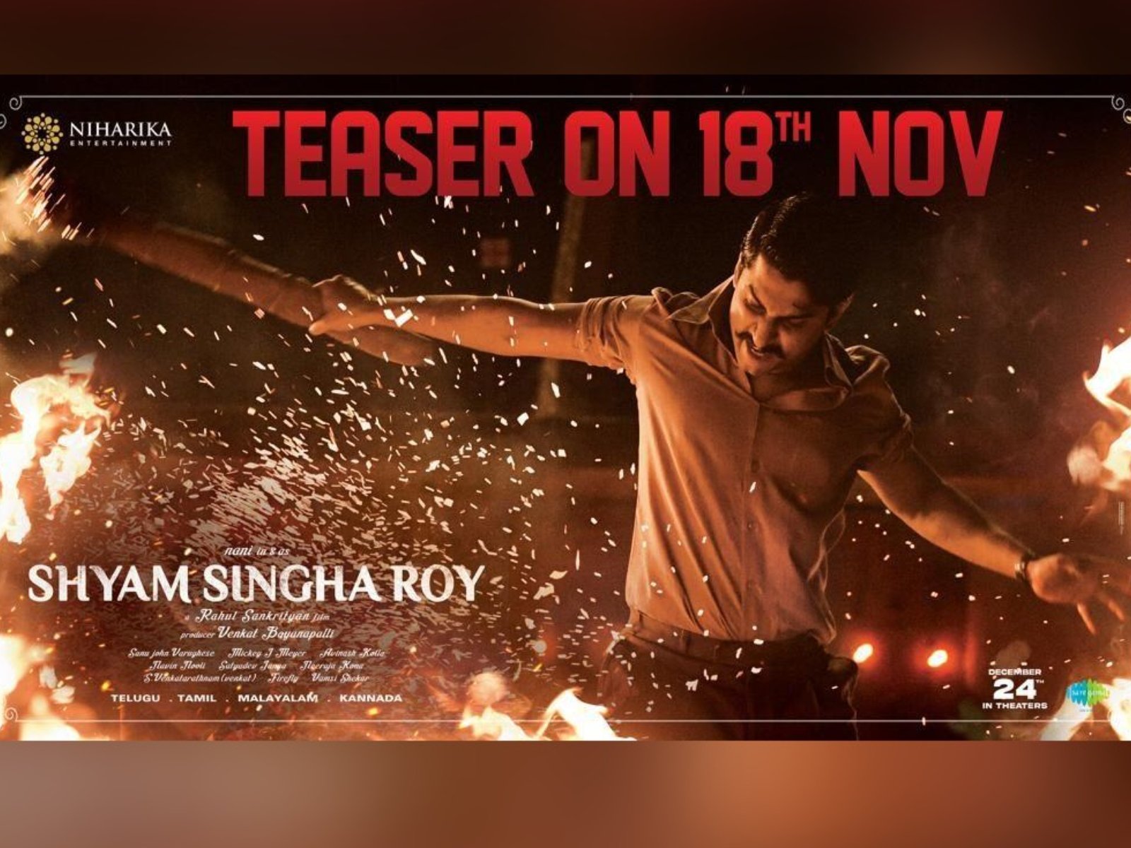 Nani’s Shyam Singha Roy Teaser On 18th November