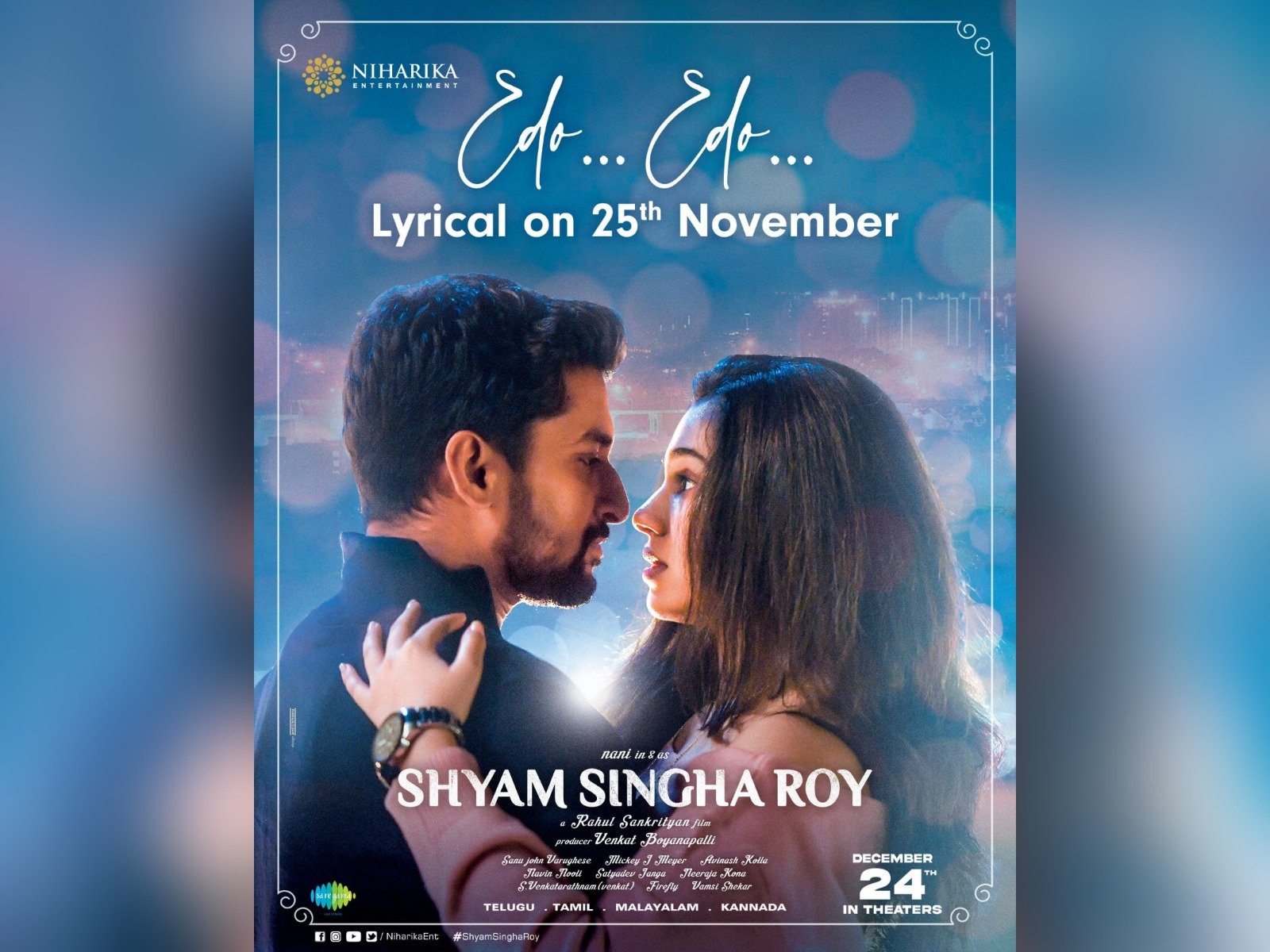 Lyrical Of Edo Edo Song From Shyam Singha Roy Will Be Out On November 25th