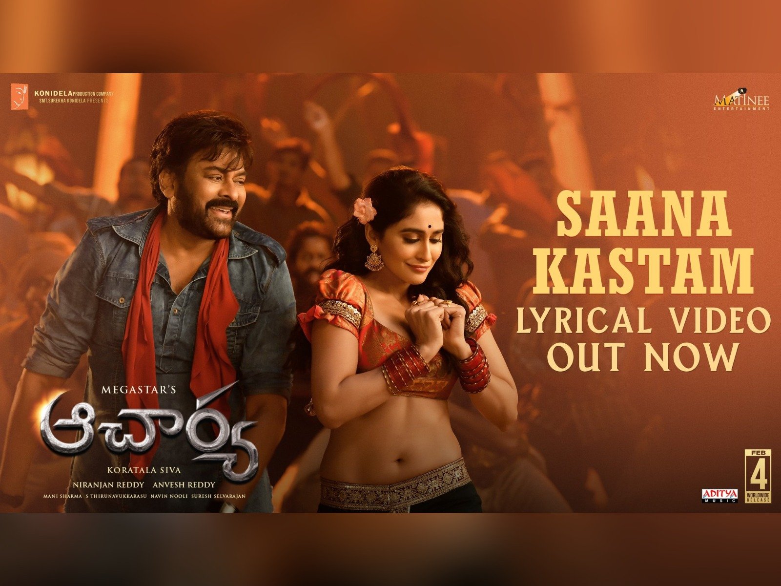 Saana Kastam single from Acharya
