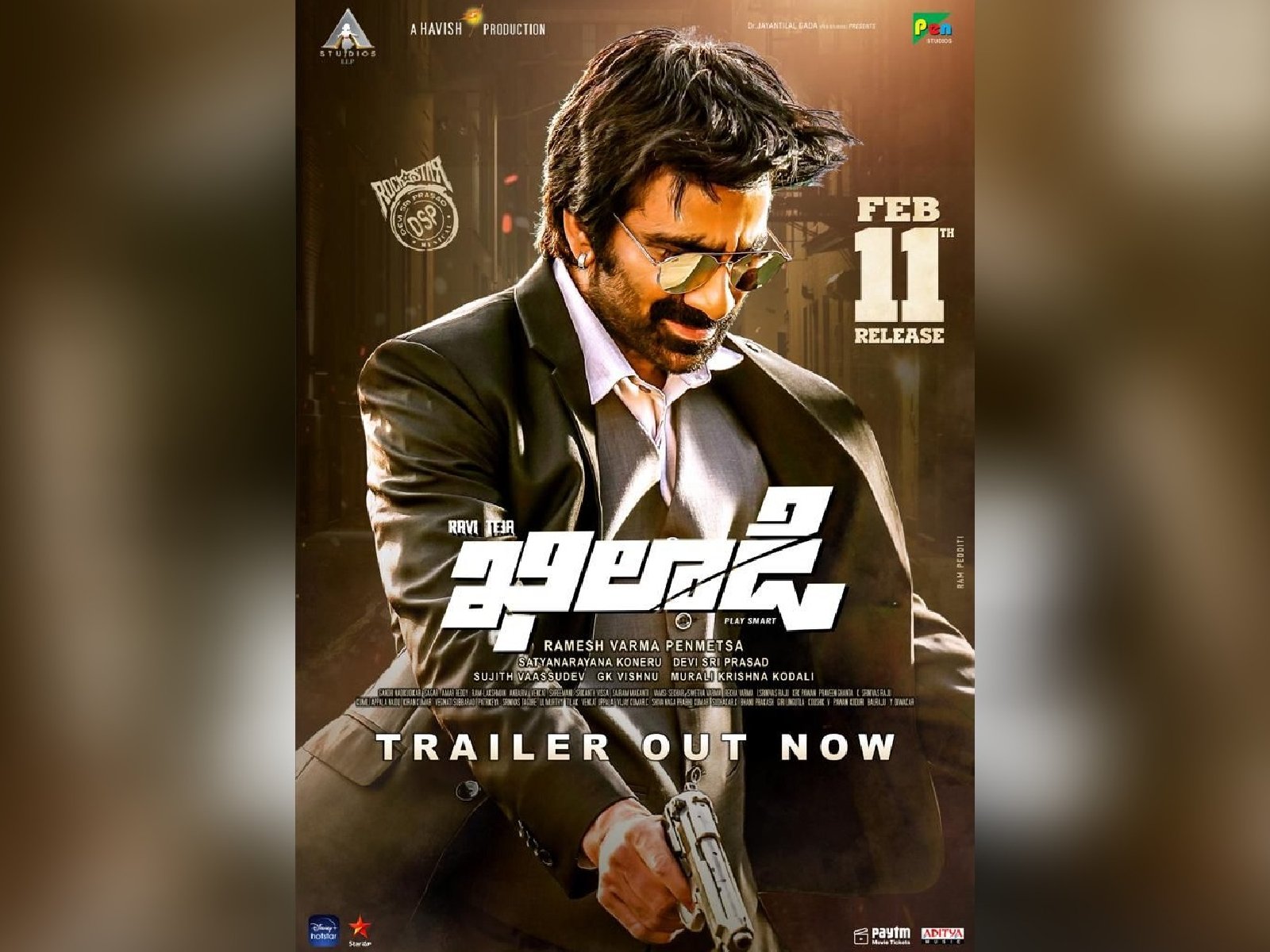 Ravi Teja’s Khiladi trailer Unveiled