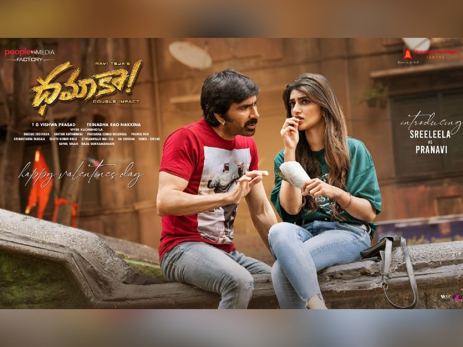 Sreeleela’s First Look As Pavani From Ravi Teja Dhamaka Revealed