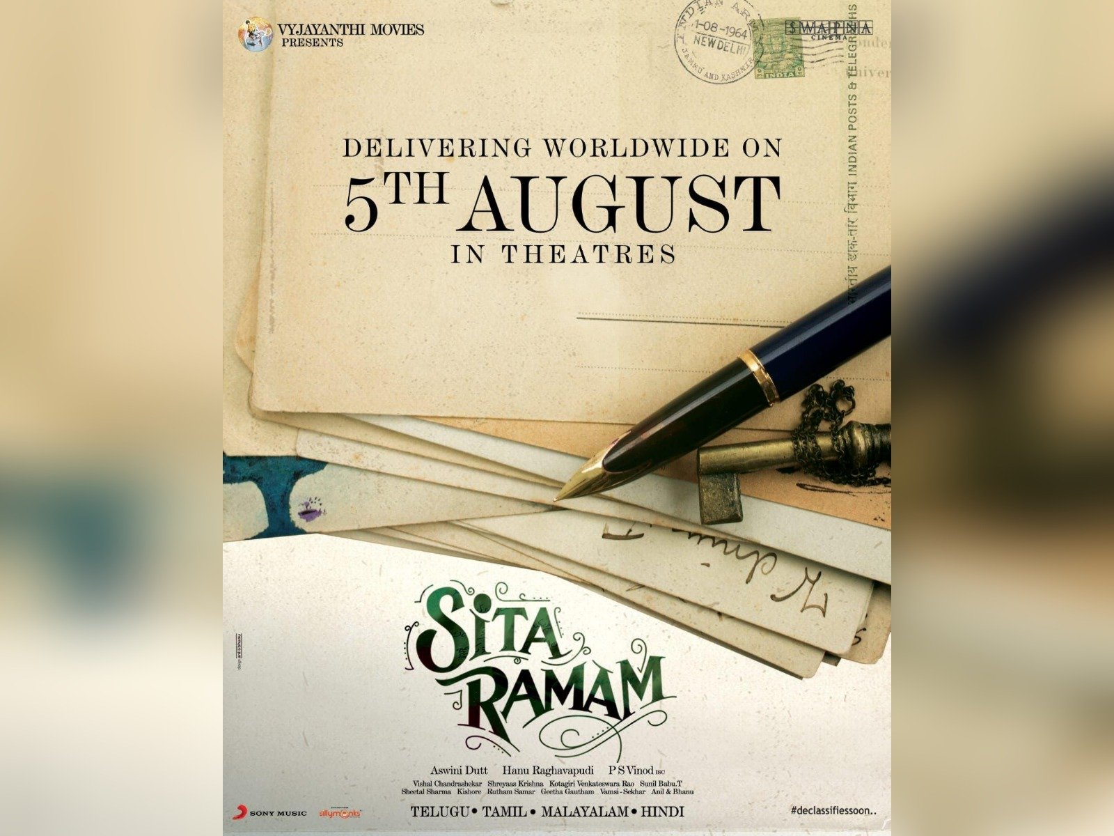 Sita Ramam is Releasing Worldwide In Theatres On 5th August