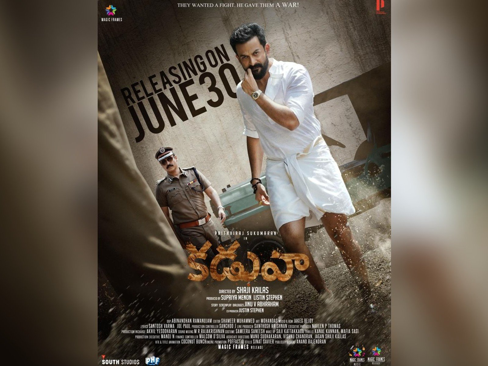 'Kaduva' to be Release Worldwide on June 30th in Malayalam, Telugu, Tamil, Kannada and Hindi