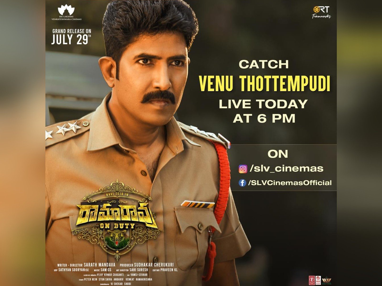 Venu Thottempudi’s look from Ramarao On Duty