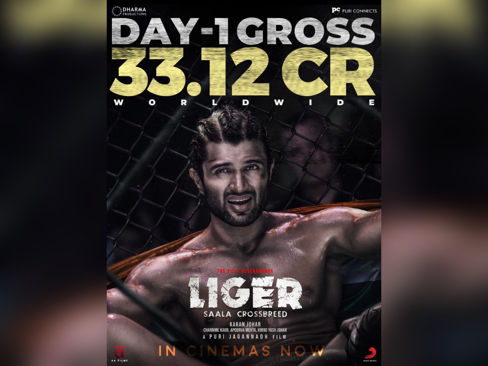 Liger Grosses 33.12 Cr Worldwide On First Day