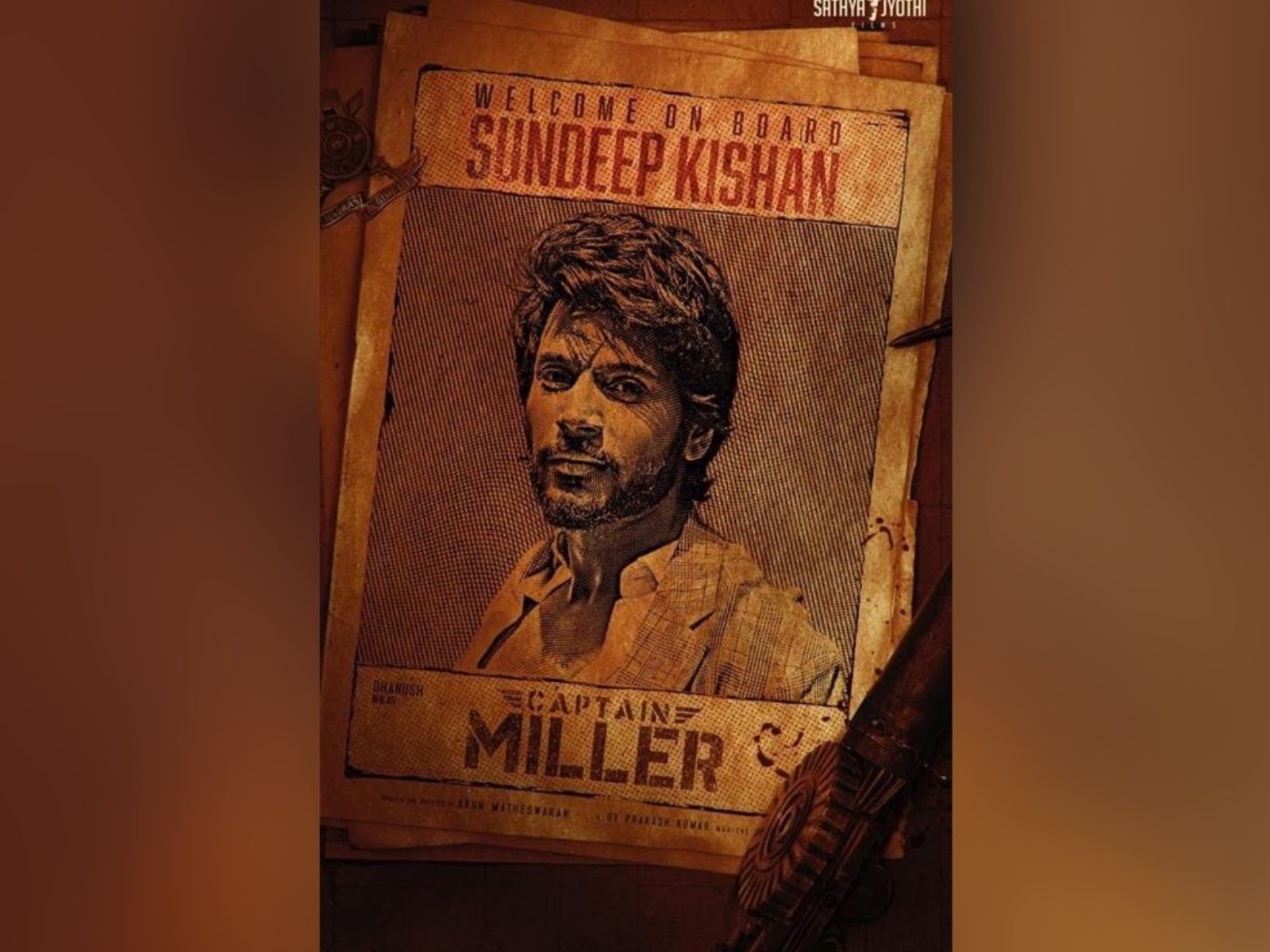 Actor Dhanush starrer “Captain Miller” gets Telugu Industry’s sensational icon Sundeep Kishen onboard