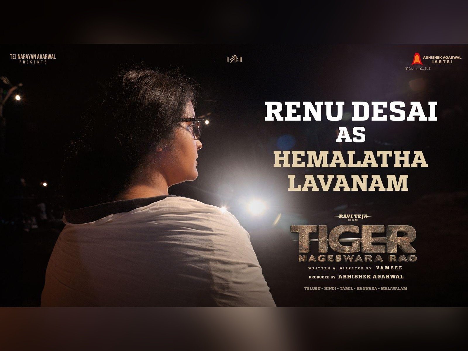 Renu Desai As Hemalatha Lavanam In Pan Indian Film Tiger Nageswara Rao