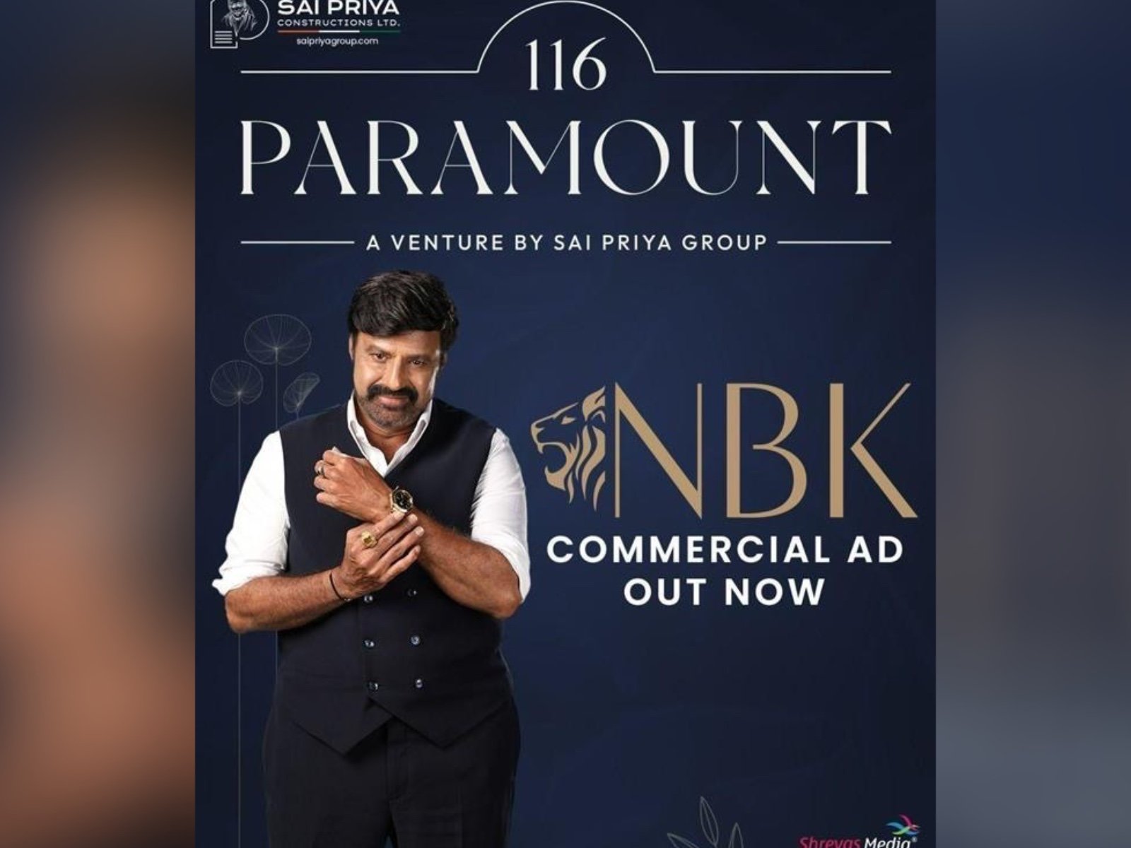 Balakrishna's First-Ever Brand Commercial For Sai Priya Group's 116 Paramount