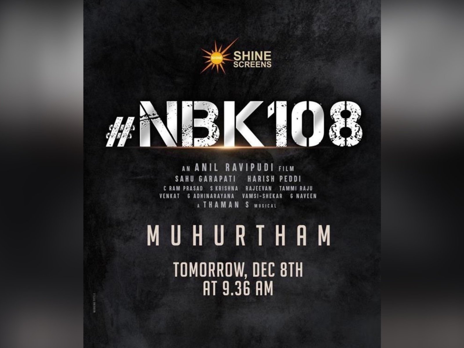 #NBK108 Muhurtham On December 8th
