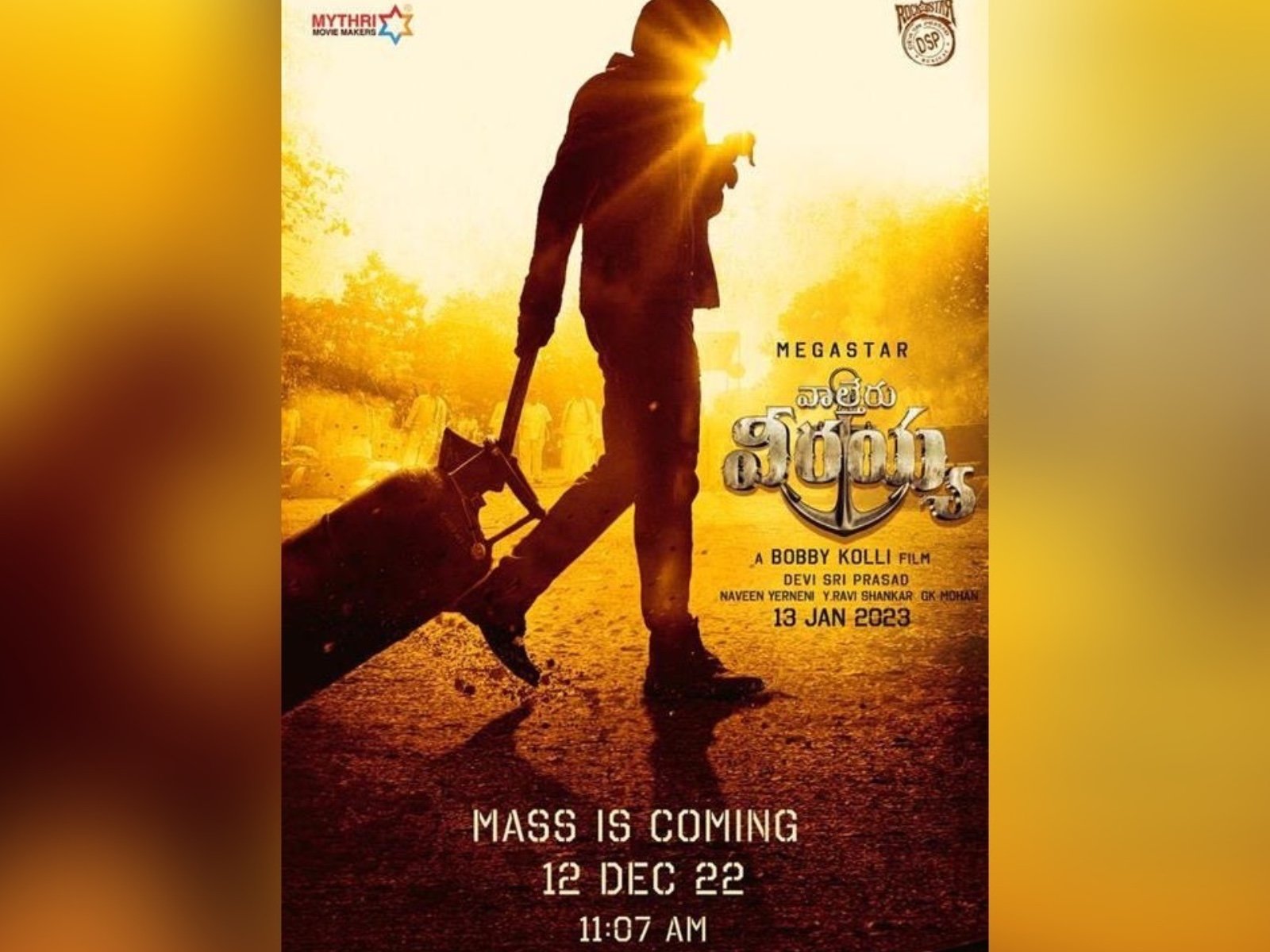 Mass Maharaja Ravi Tej’s First Look From Waltair Veerayya On December 12th