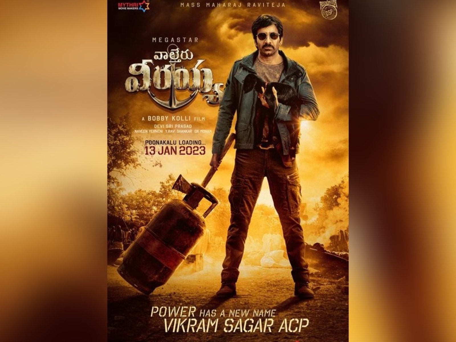 Mass Maharaja Ravi Tej’s First Look And Teaser From Waltair Veerayya Unveiled
