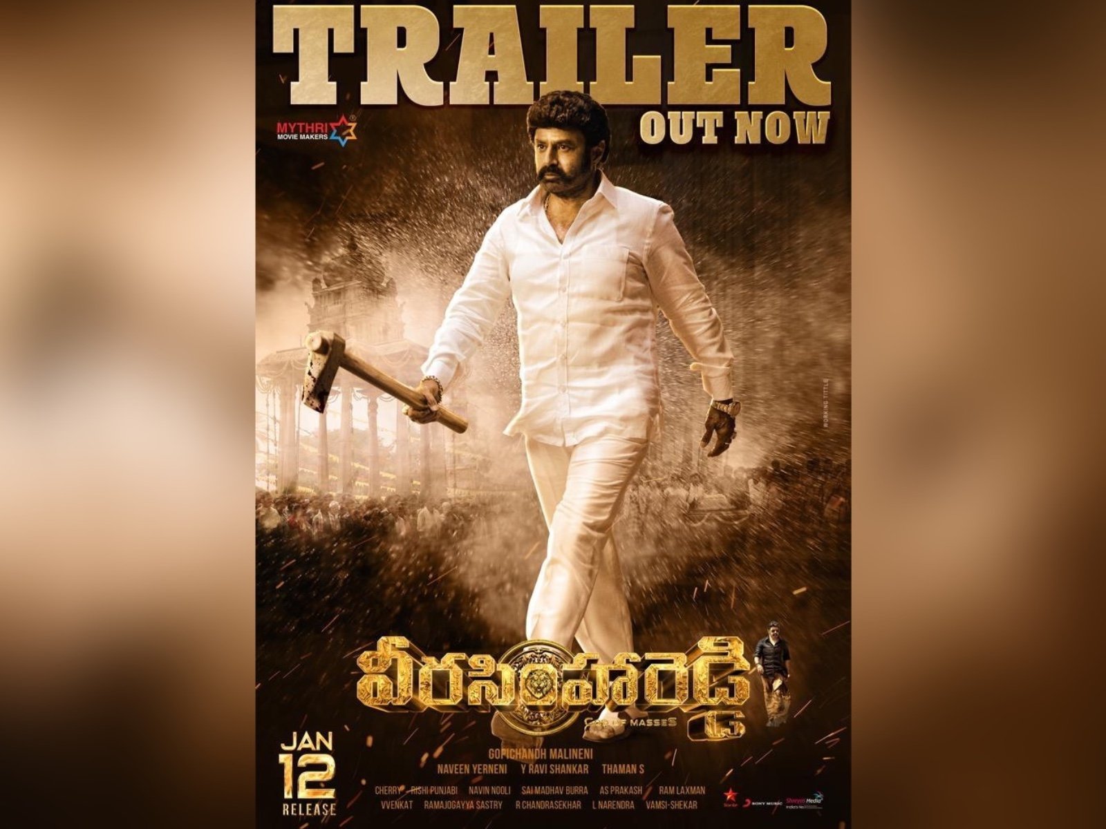 Veera Simha Reddy’s Mass Euphoric Theatrical Trailer is out now