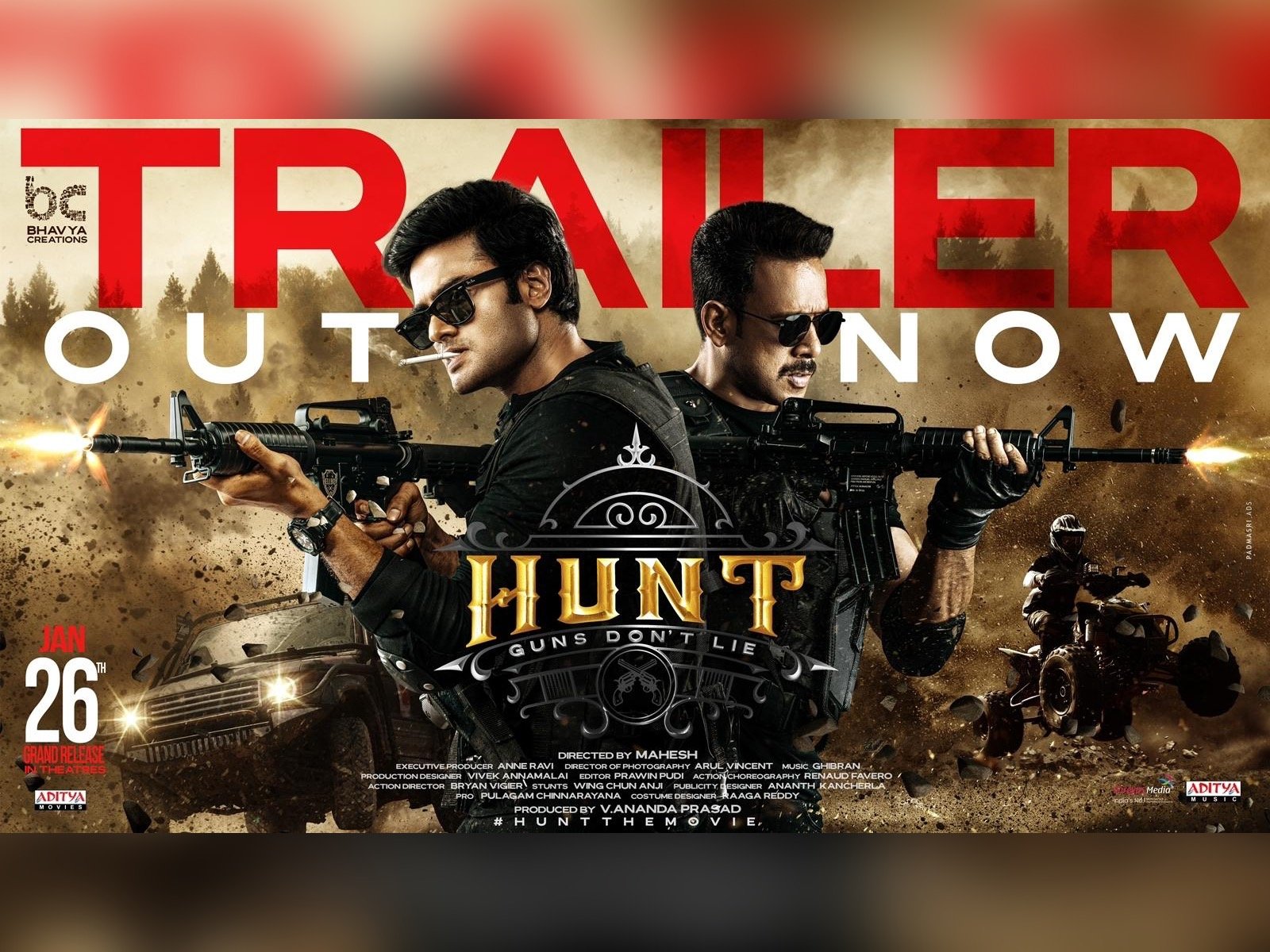 Hunt’s Trailer Unveiled By Prabhas