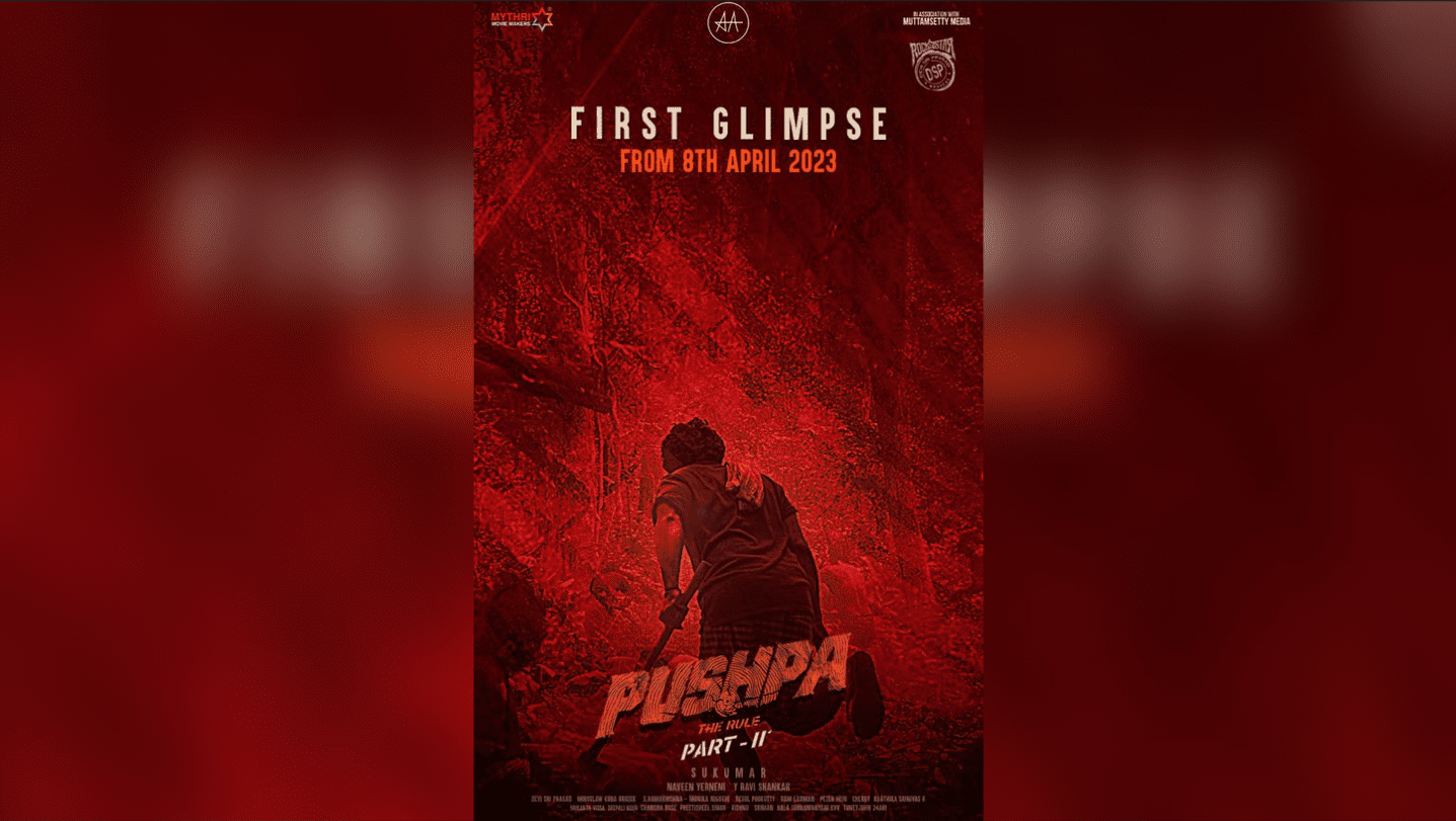 "Pushpa 2" Glimpse Video and First Look Poster Set for Release in April!