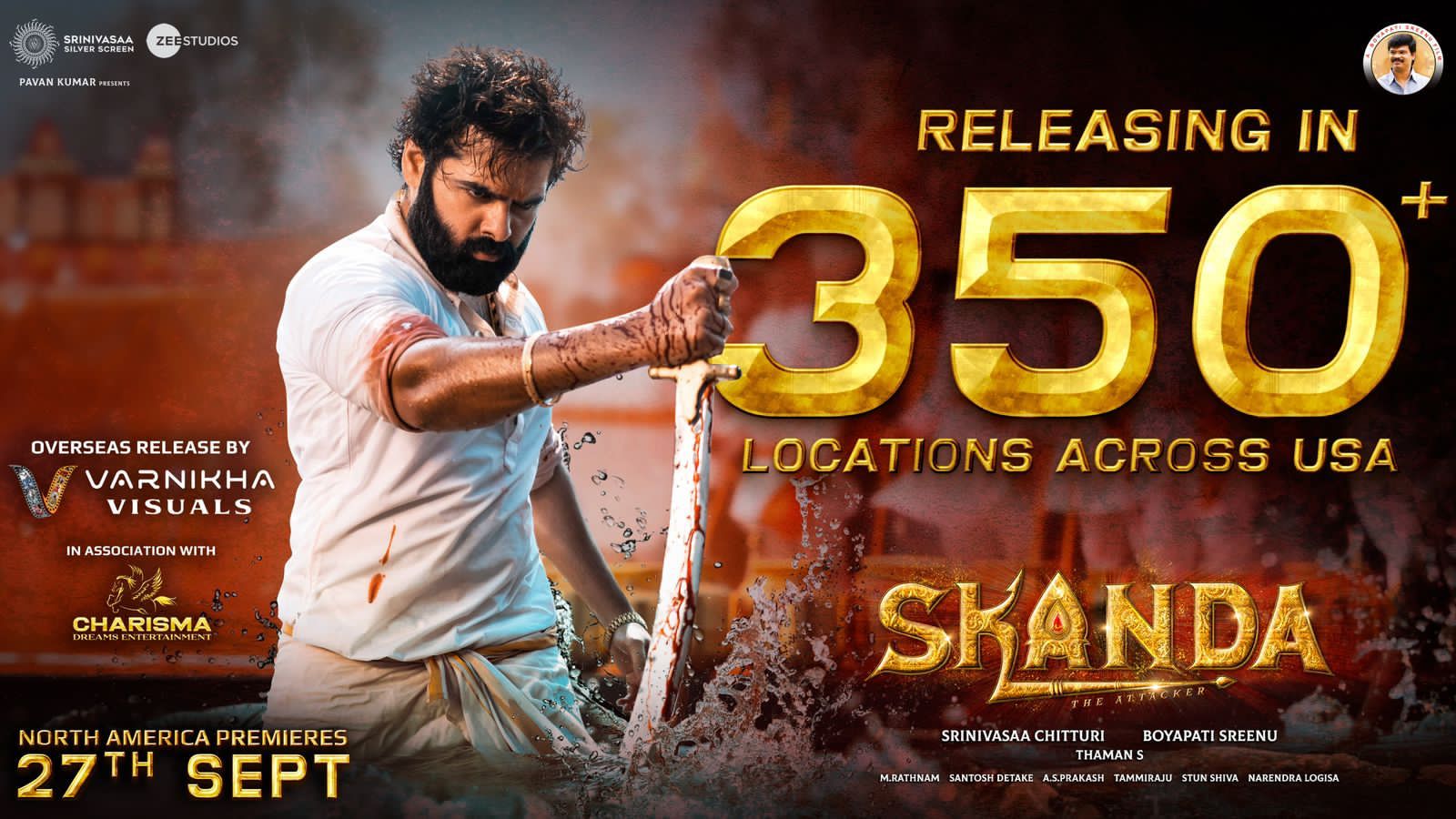 Massive Release: 'Skanda' Set to Hit Over 350 Screens Across the USA