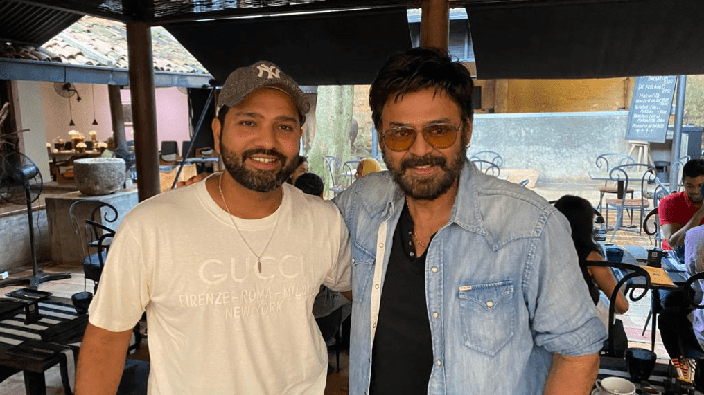 Victory Venkatesh Cheers on Team India with Captain Rohit Sharma