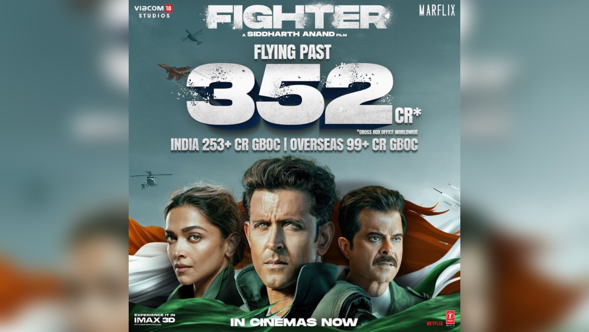 Hrithik Roshan’s movie Fighter surpasses the 350 crores mark!