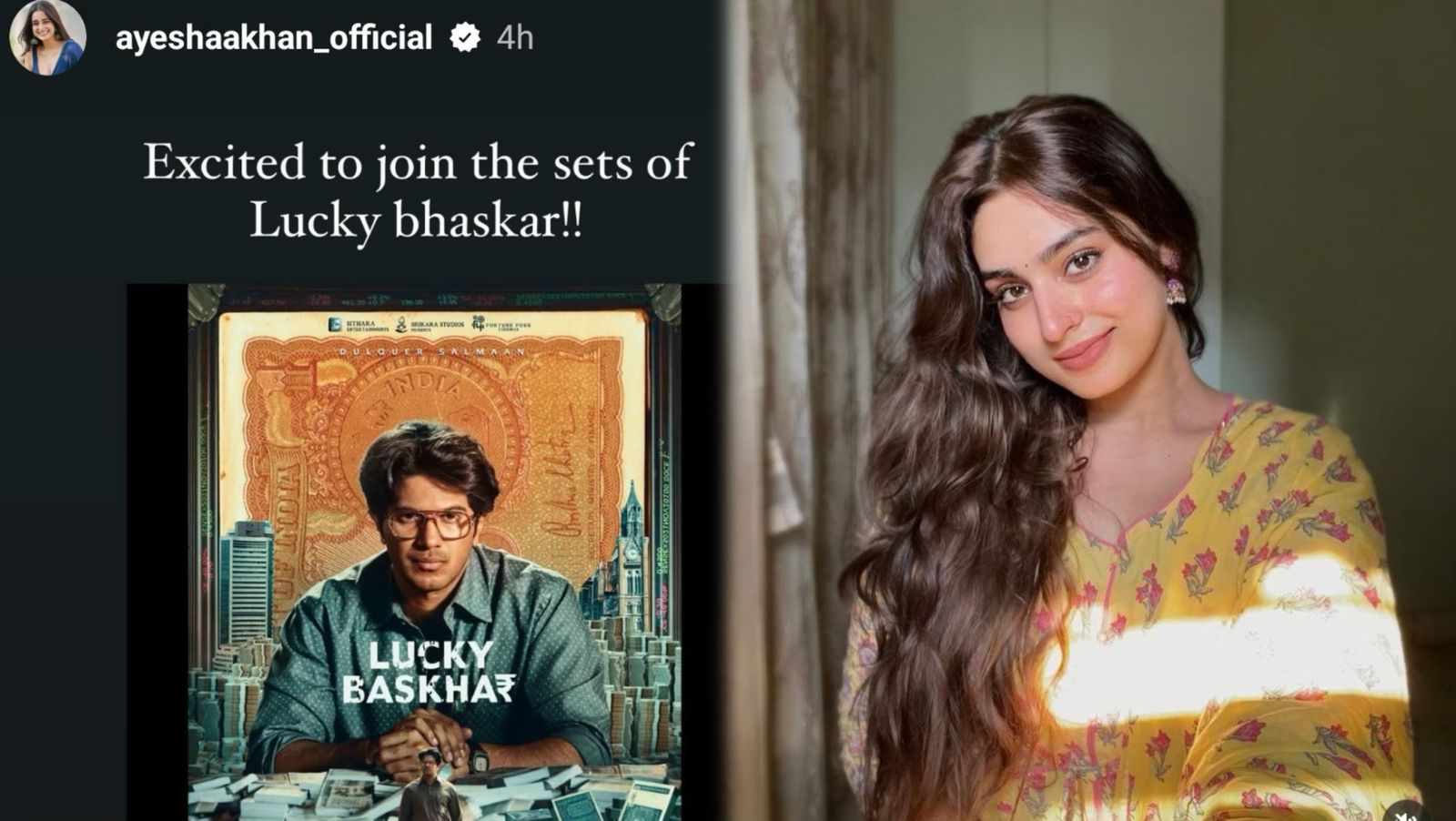 Exciting News! Bigg Boss beauty joins the cast of Dulquer Salmaan's Lucky Baskhar.