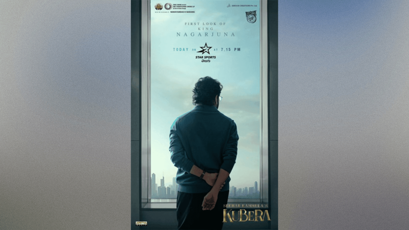 Get ready to see Nagarjuna's look in "Kubera" at the big reveal happening now!