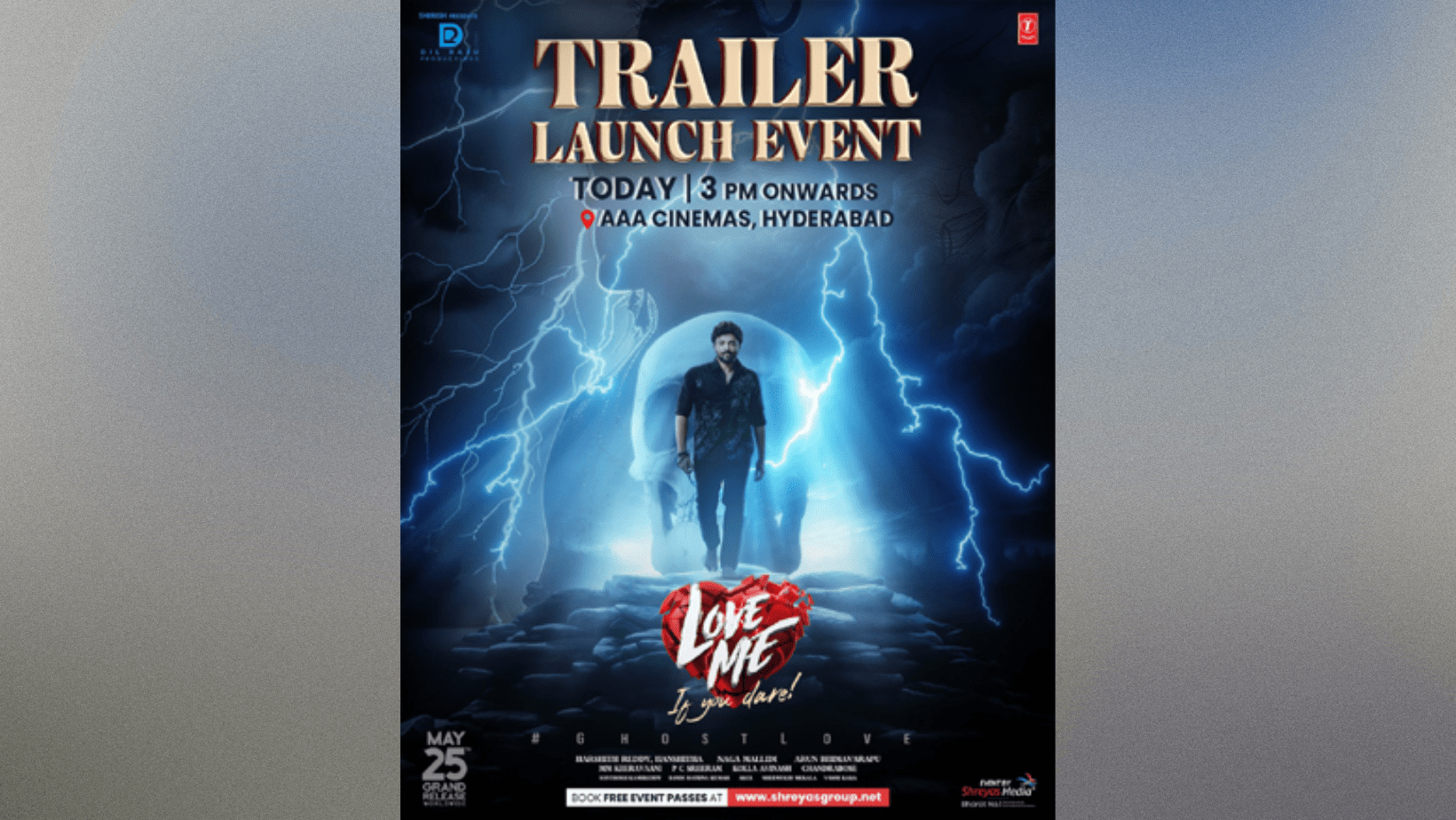 The trailer for Ashish and Vaishnavi's Love Me will be released soon! Stay tuned for the big reveal!