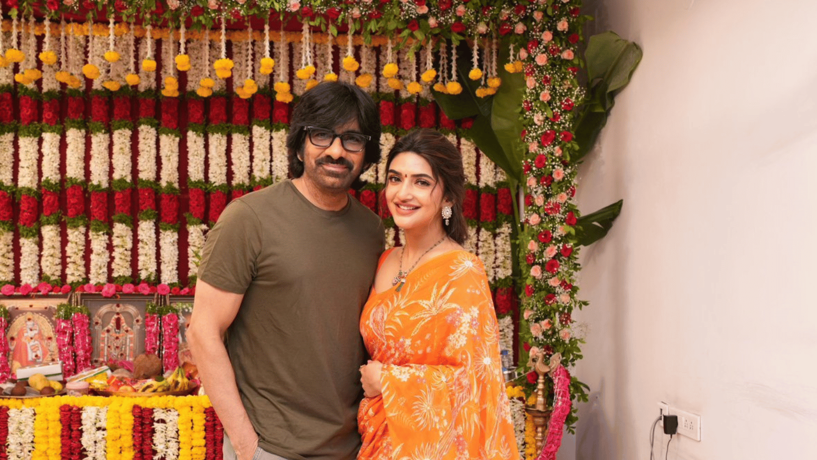 The exciting new movie by Ravi Teja and Sreeleela kicked off with a lovely pooja ceremony!