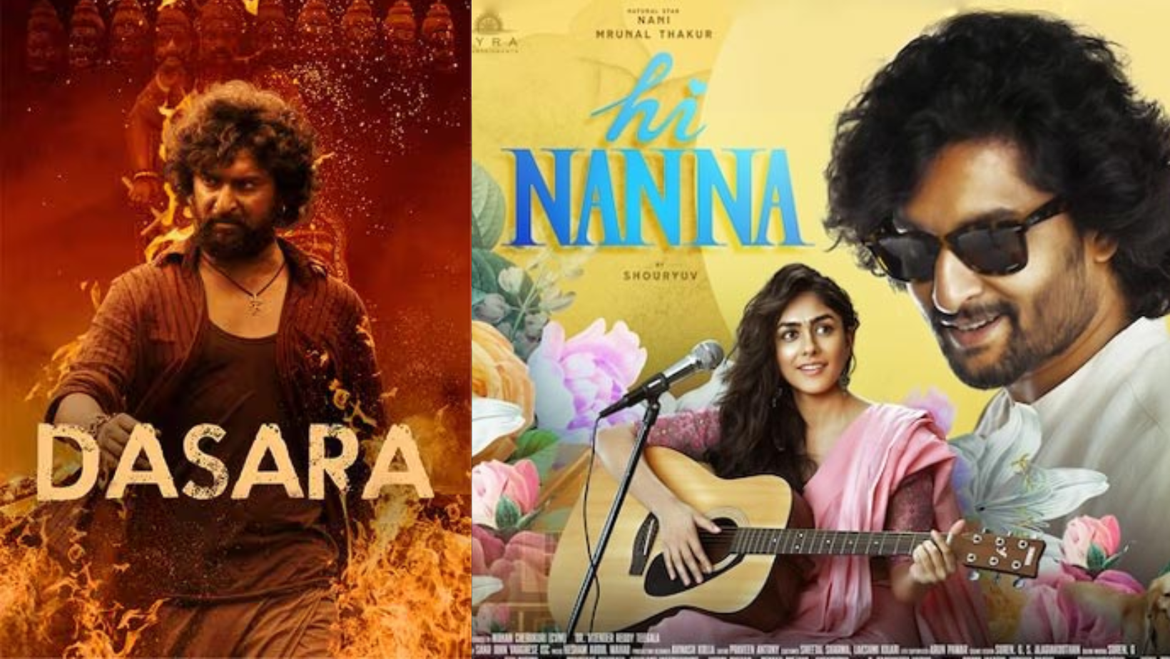 Nani's Dasara and Hi Nanna are leading the nominations at Filmfare and SIIMA.