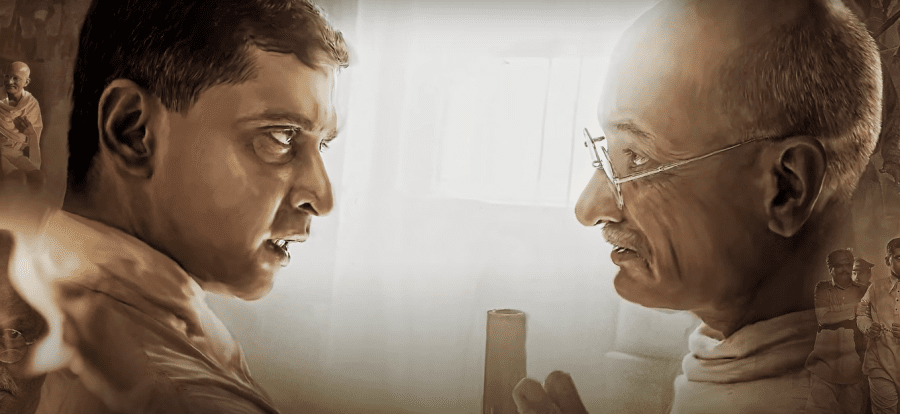 Gandhi Godse Ek Yudh backdrop
