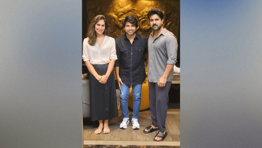 Choreographer Jani shares a sweet moment between Chiru and Charan.