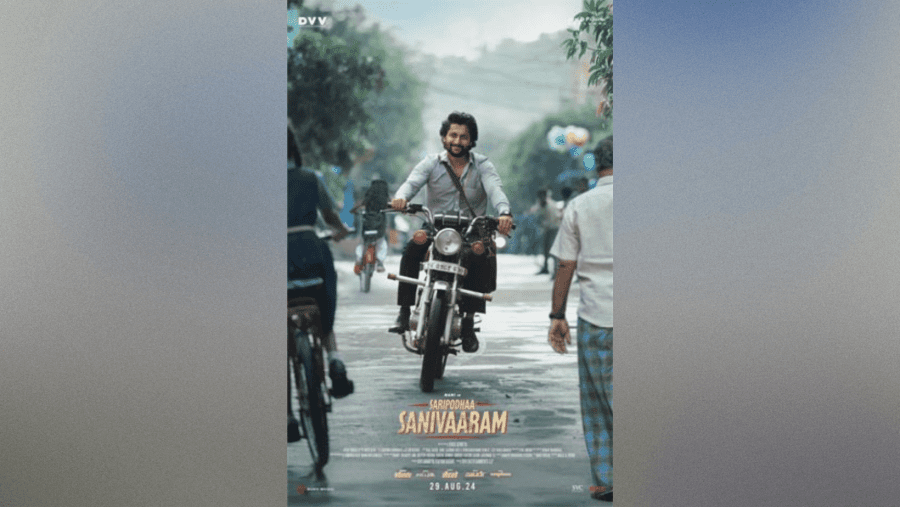 Check out the eye-catching second look poster from Saripodhaa Sanivaaram!
